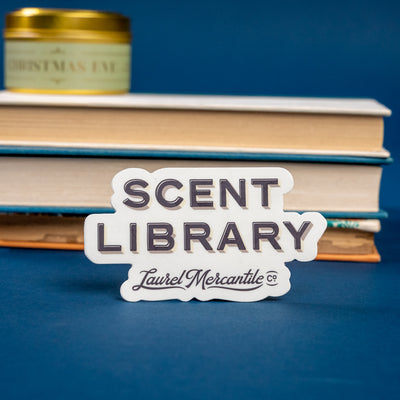 Scent Library Stack Die Cut Decal