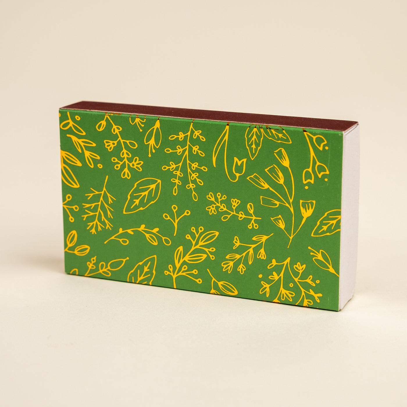 Green & Gold Foil Floral Large Match Box
