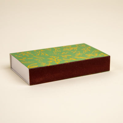 Green & Gold Foil Floral Large Match Box