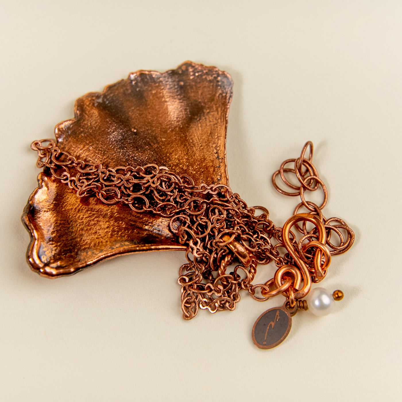 Nature in Copper Gingko Necklace