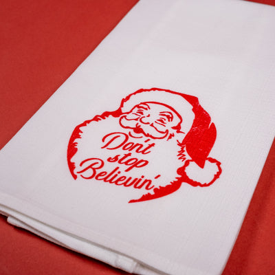 Don't Stop Believin' Holiday Tea Towel
