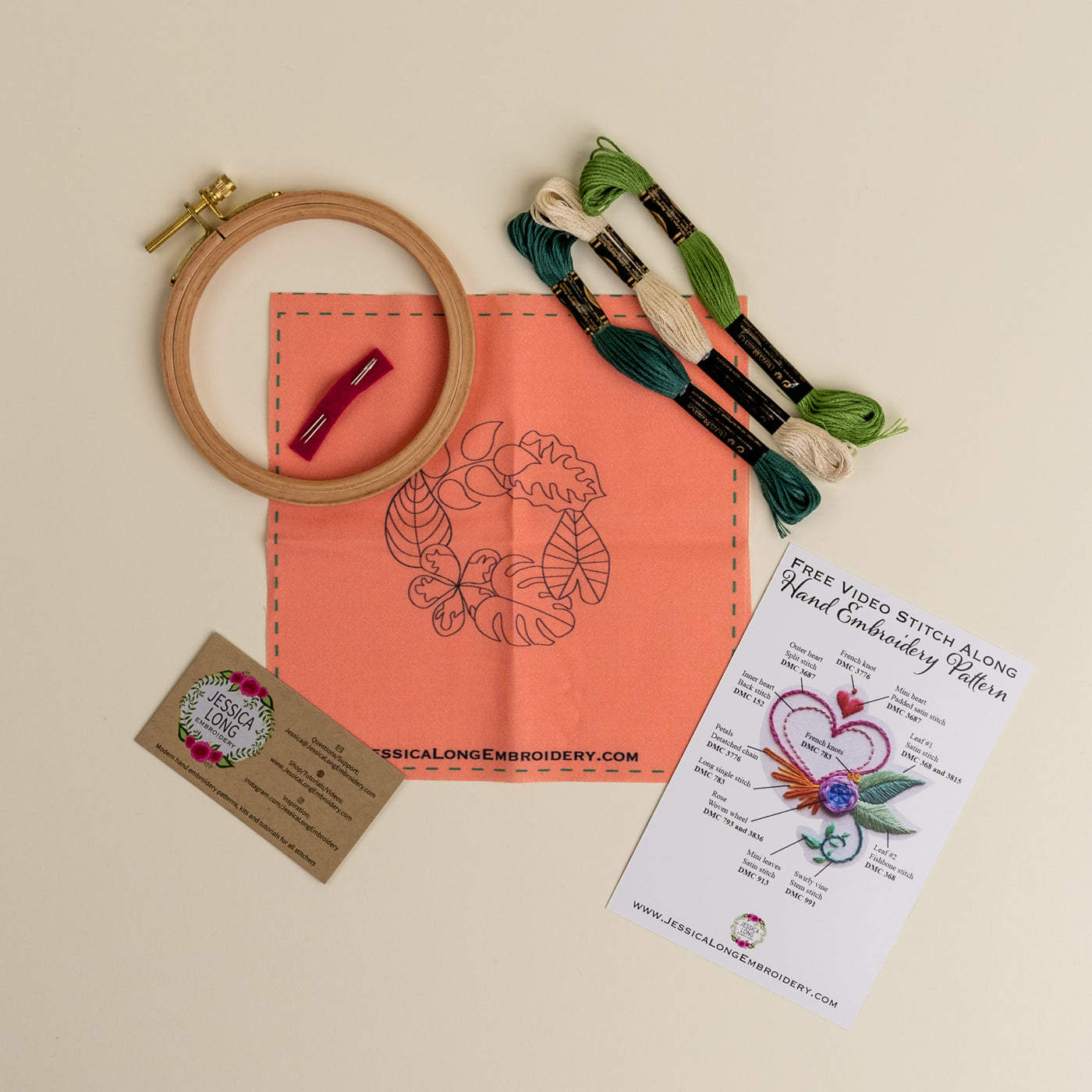 Tropical Plants Beginner Hand Embroidery Kit
