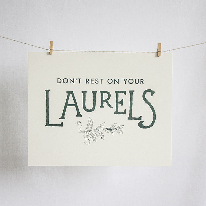 Laurels Letterpress Print