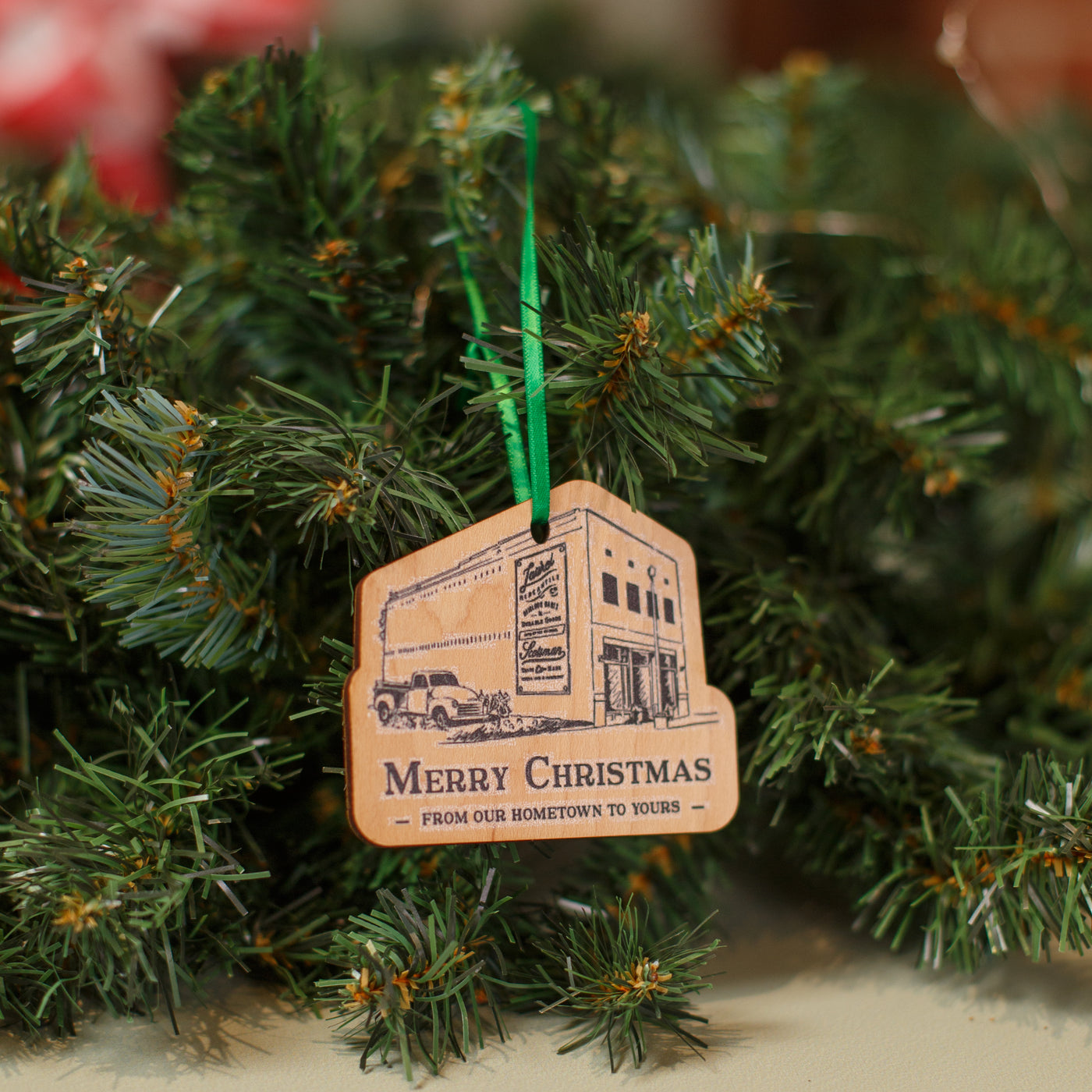Hometown Christmas Wooden Ornament