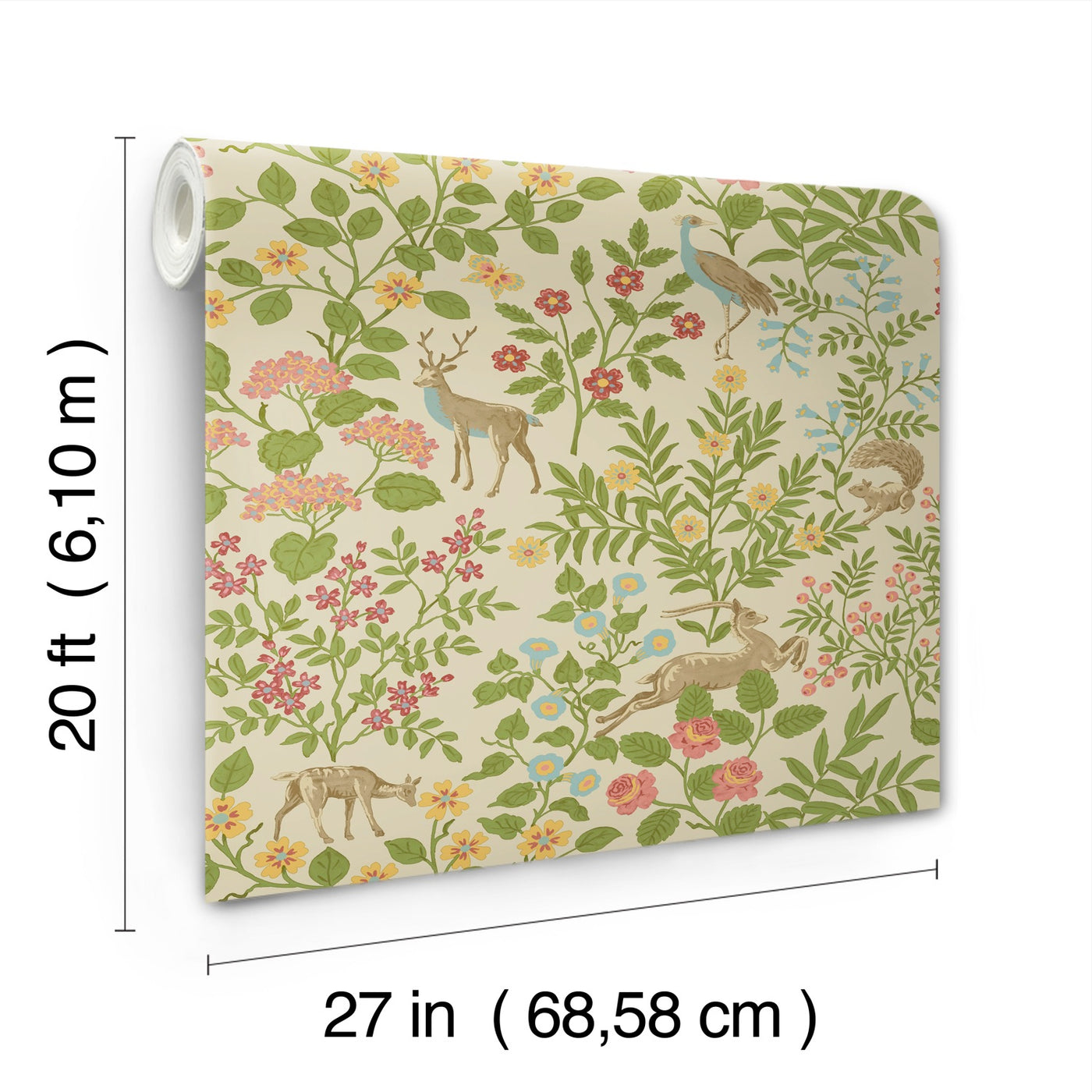 Woodland Floral Premium Peel + Stick Wallpaper Roll