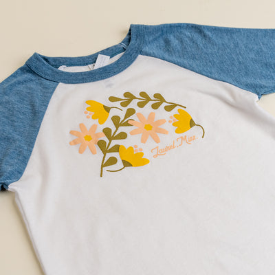 Laurel, Miss Floral Toddler Baseball T-Shirt