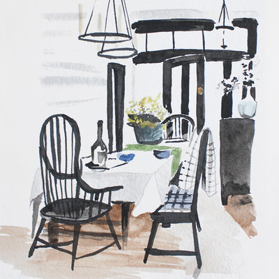Dining Room Watercolor (11" X 14")