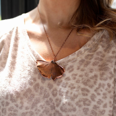 Nature in Copper Gingko Necklace