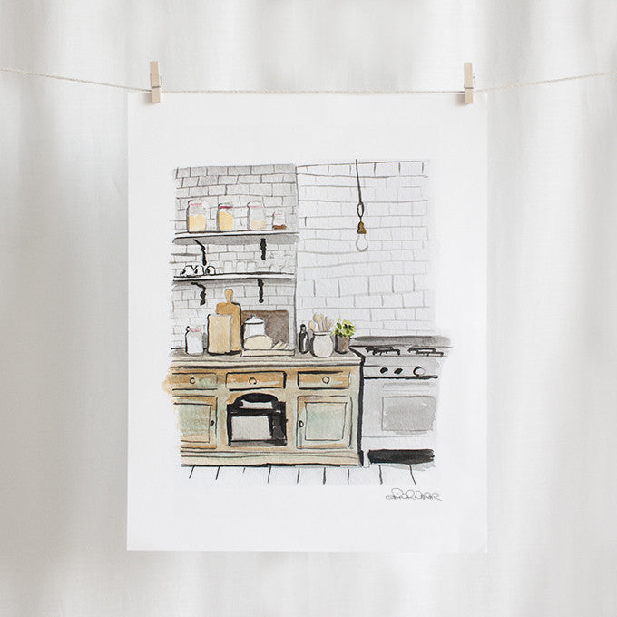 Kitchen Watercolor (11" X 14")