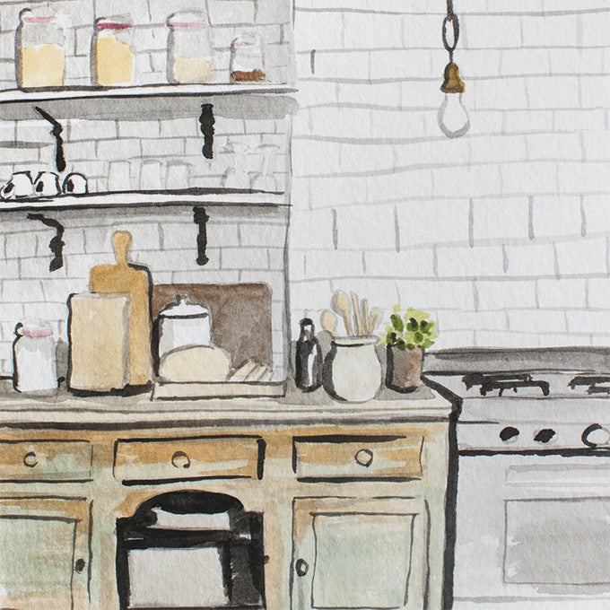 Kitchen Watercolor (11" X 14")
